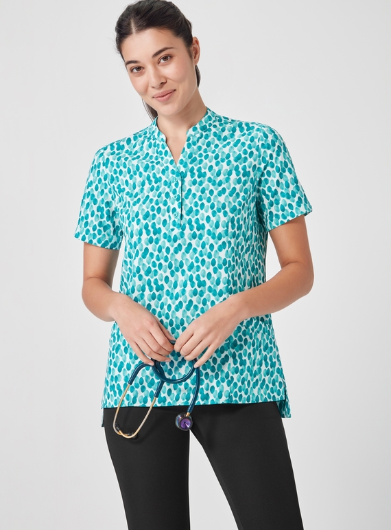 Florence Stardust Print Stretch Short Sleeve Tunic - Women - CS450LS - Teal